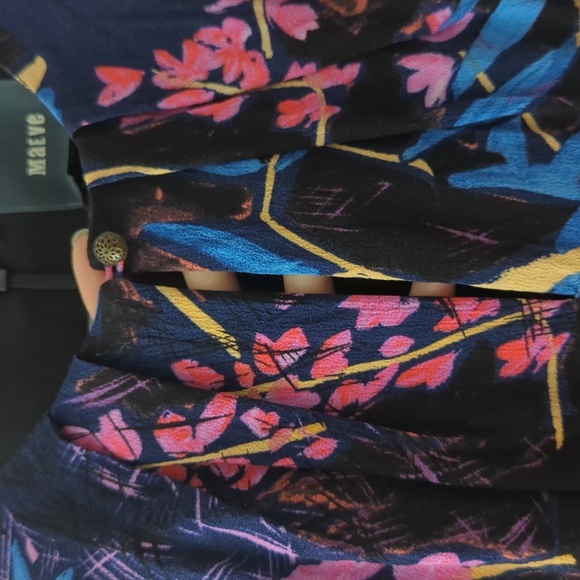 Anthropologie Mauve off shoulder floral midi dress - Picture 7 of 7